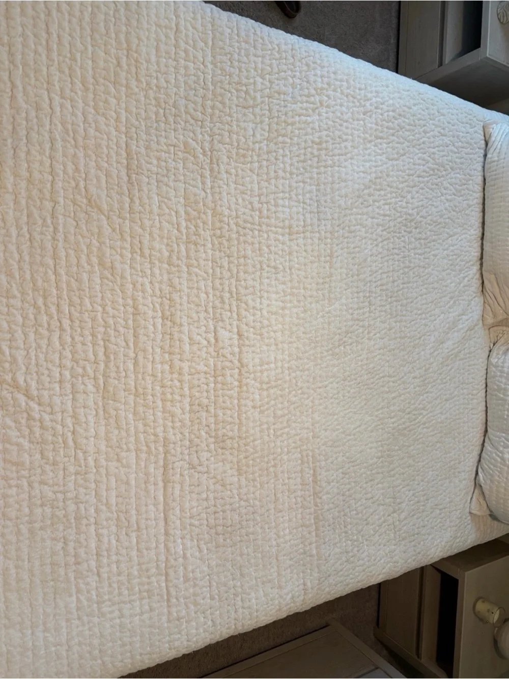 PBTeen Pickstitch Velvet Quilt Set with 2 Shams